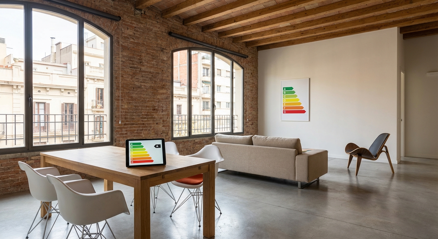 modern loft interior in Barcelona 22@ district