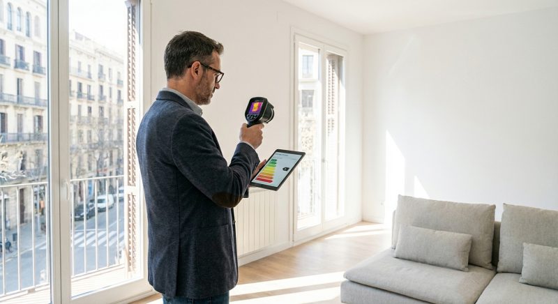 architect inspecting modern apartment